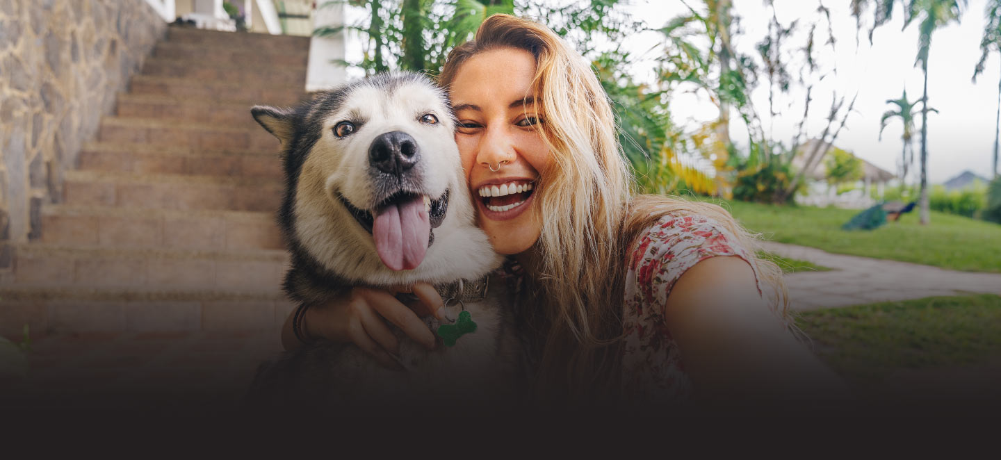 Dog and Women laughing 